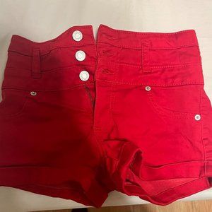 Mossimo red high waisted shorts, size 0